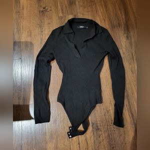 Simons Icone Black Collared Bodysuit